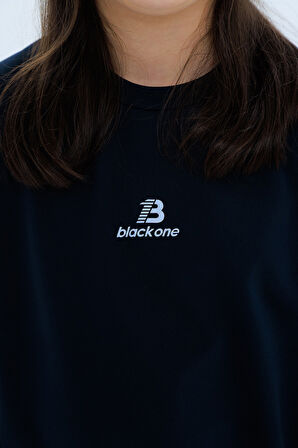 Black One Kız Çocuk Şerit Detaylı Salaş Sweat ve Tayt Spor Takım