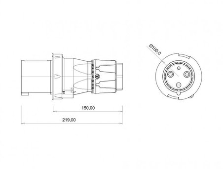 Bemis 3*63A 220V IP44 Düz Fiş