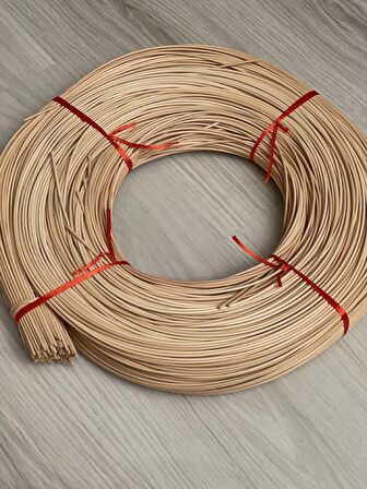 Rattan Core Doğal Yuvarlak Bambu Çubuk 3 mm 250 gr Dekoratif Örgü Rattan İp