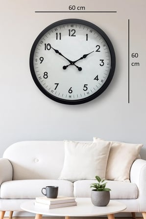 60 cm Siyah Dekoratif Metal Duvar Saati iegxx