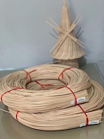 Mady Aksesuar Rattan Core Doğal Bambu Çubuk 2 mm 100 gr Dekoratif Örgü Rattan İp 