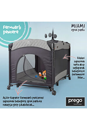 Miami Anne Yanı Oyun Parkı Bej + Yatak Dahil - Bircancocuk