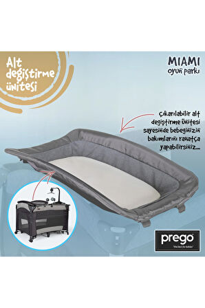 Miami Anne Yanı Oyun Parkı Bej + Yatak Dahil - Bircancocuk