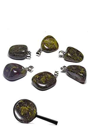 Sertifikalı Tımbıl Model Kan Taşı Kolye (HELİOTROP)