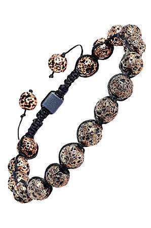 Sertifikalı Doğal Volkanik Yanardağ Tüfü Lav Taşı Bileklik