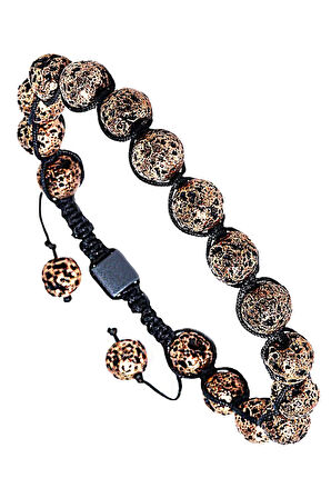 Sertifikalı Doğal Volkanik Yanardağ Tüfü Lav Taşı Bileklik