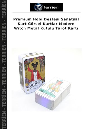 Premium Hobi Destesi Sanatsal Kart Görsel Kartlar Modern Witch Metal Kutulu Tarot Kartı