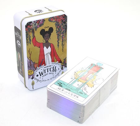 Premium Hobi Destesi Sanatsal Kart Görsel Kartlar Modern Witch Metal Kutulu Tarot Kartı