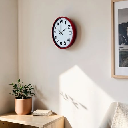 Premium Kırmızı 36 Cm Duvar Saati iegxx