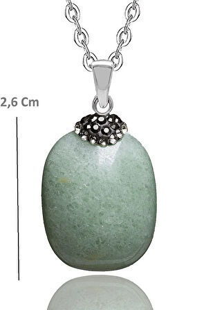 Sertifikalı Aaa Kalite Doğal Aventurin Taşlı Kolye
