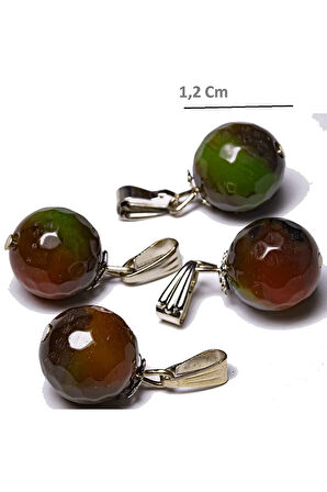 Sertifikalı Multicolor Kuvars Taşı Doğal Taş Kolye (elmas Kesim)