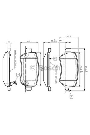 Bosch 0986495218 Arka Balata Astra G 98 Astra H 05 Merıva 03 Zafıra 00 Combo 02 0986tb2845