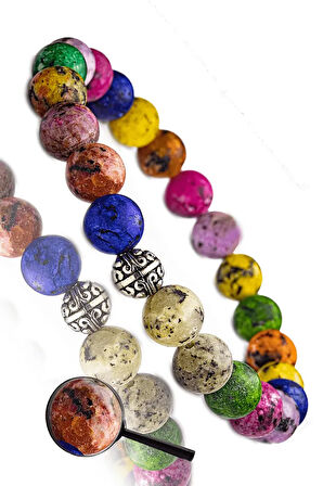 Sertifikalı Ham Işlenmemiş Mercan Lapis Unakit Kuvars Azurit Taşı Bileklik