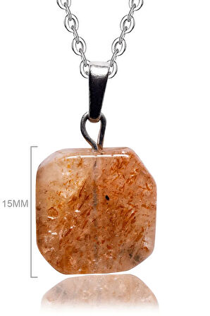 Sertifikalı Doğal Sitrin Taşı Kolye