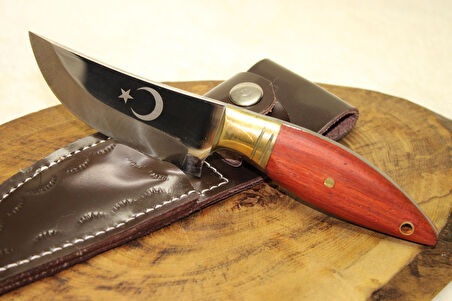 20 cm El Yapımı Paduk Saplı Bushcraft Avcı Bıçağı