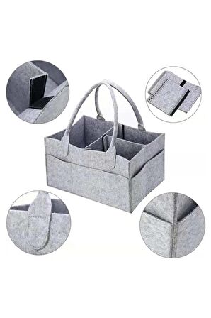Çok Amaçlı Unisex Bebek Bakım Çantası Gri