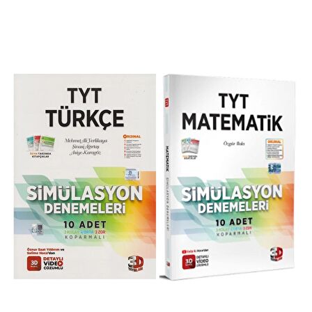3D Yayınları TYT Matematik ve Türkçe Deneme Seti 2 Kitap