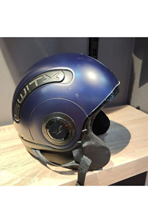 MAT MAVİ ÇENESİZ KASK