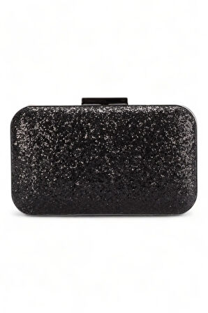 Siyah Renk Pullu Pul Payet Çanta Gece Çantası Abiye Çanta Portföy Clutch