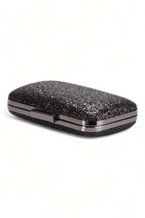 Siyah Renk Pullu Pul Payet Çanta Gece Çantası Abiye Çanta Portföy Clutch