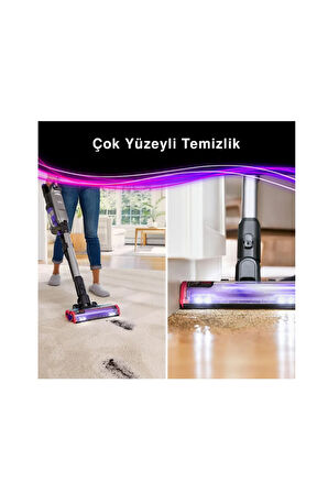 Black+Decker SUMMITSERIES™ select 21.6V/4.0Ah  Şarjlı Dikey Süpürge, Evcil Hayvan Başlıklı, Mor