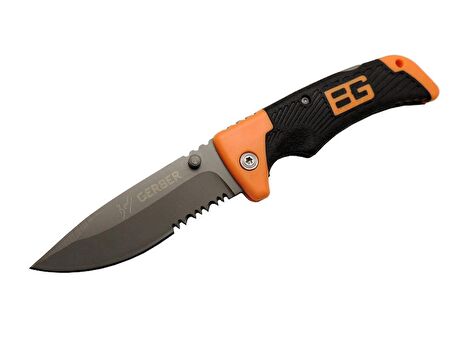 GB Bear Grylls 114 Survival Kamp Çakı 19 cm - Kauçuk Sap, Testere Ağız