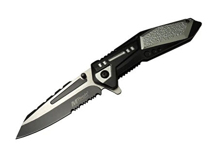 Mtech 4172 Gri Kamp Çakı 21cm - Yarı Otomatik, Kemerlikli, Testere Detaylı