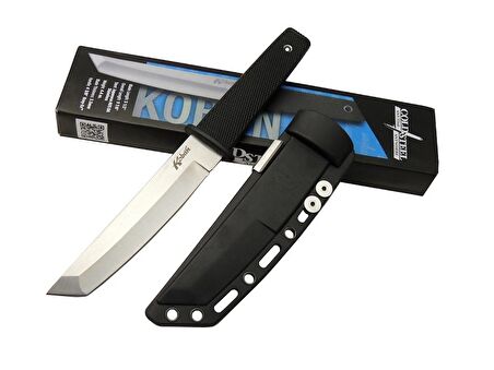 Cold Steel AUS 8A Kobun Tanto Outdoor / Av Bıçağı 25cm - Kılıflı, Kutulu, Siyah Plastik Sap