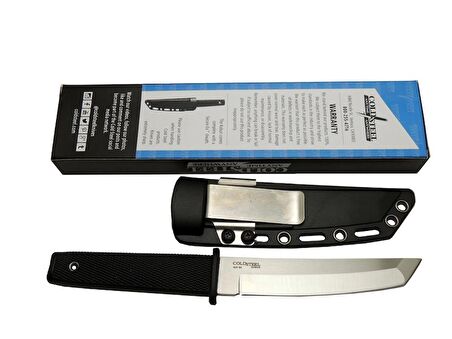 Cold Steel AUS 8A Kobun Tanto Outdoor / Av Bıçağı 25cm - Kılıflı, Kutulu, Siyah Plastik Sap