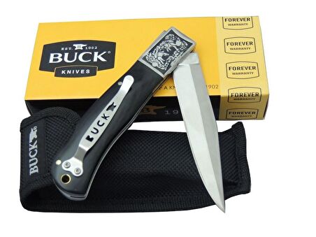 Buck Knives BK008BK Kamp Çakı 23 cm - Maun Saplı, Kılıflı, Kutulu, Kemerlikli