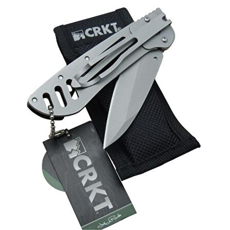 CRKT CR 0087 BK Kamp Çakı 18 cm - Metal Saplı, Otomatik, Kılıflı