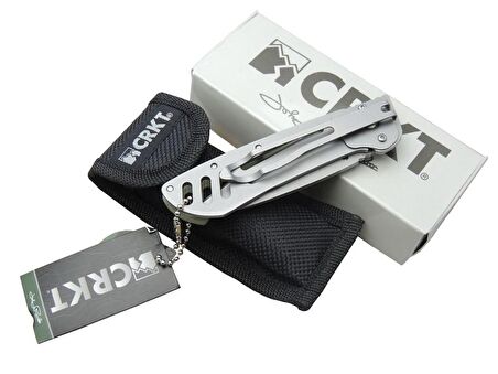 CRKT CR 0087 KM Kamp Çakı 18 cm - Metal Saplı, Otomatik, Kılıflı