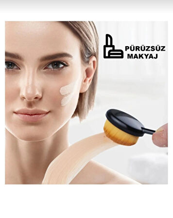 Pürüzsüz Ten  İçin Oval Makyaj Fırçası - Kusursuz Fondöten ve Allık Uygulaması