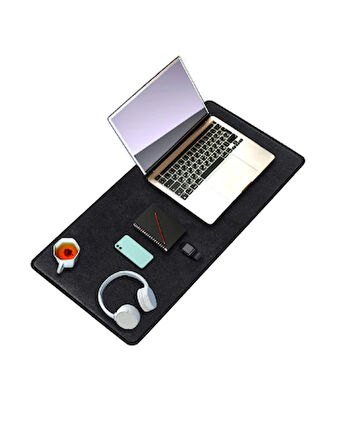Black Deer Deri Dikişli Kenar Kaymaz Taban Büyük Boy Pürüzsüz Yüzey Çift Yönlü Kullanımlı Mouse Pad 90cm x 40cm