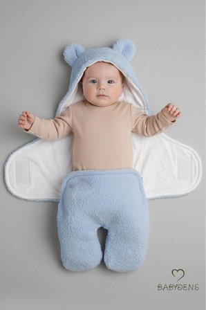  0-12 Ay Welsoft Peluş Bebek Dış Kundak ,Uyku Tulumu ,Ayıcık Kulaklı İçi %100 Pamuk Astarlı Battaniye