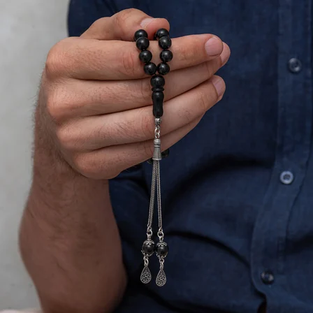 Gümüş Püsküllü 8 mm Rus Oltusu Tesbih