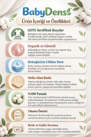 İlk 29 Ekim Cumhuriyet Bayramım Baskılı 3'lü Bebek Takımı 100 Pamuk Uzun Kollu Çıtçıtlı Body Pantolon Bere Seti