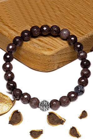 Sertifikalı Fasetli Bronzit Taşı Bileklik - Gümüş Aparatlı