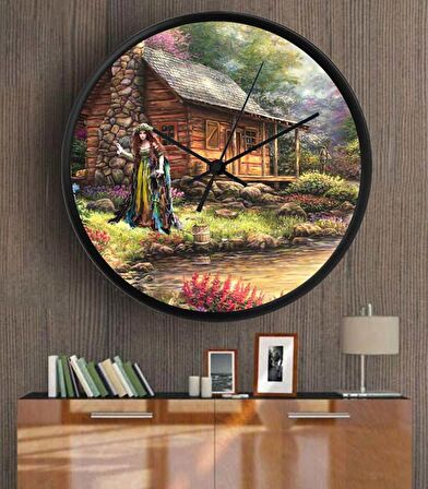 Dekoratif 3D Baskı Yuvarlak Duvar Saati-118