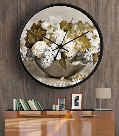 Dekoratif 3D Baskı Yuvarlak Duvar Saati-35