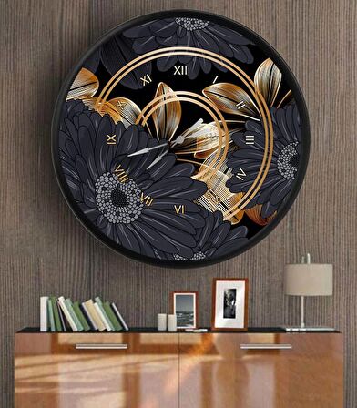 Dekoratif 3D Baskı Yuvarlak Duvar Saati-80