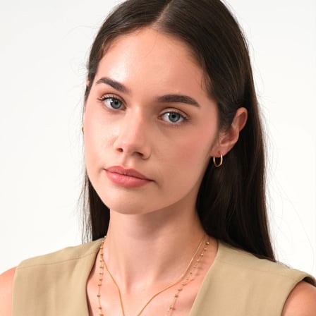 Altın Halka Küpe 1.7 cm çap İçi Dolu Döküm 14 Ayar