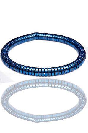 Sertifikalı Aaa+ Kararmayan Mavi Hematit Taşı Bileklik