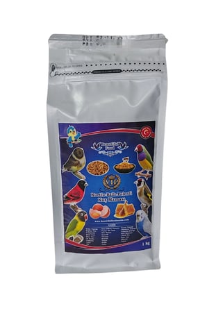 Beautiful Food Kurtlu Ballı Polen li Kuş Maması Yemi 1 Kg Muhabbet Kuşu Kanarya Sultan Papağanı Cennet Papağanı İspinoz
