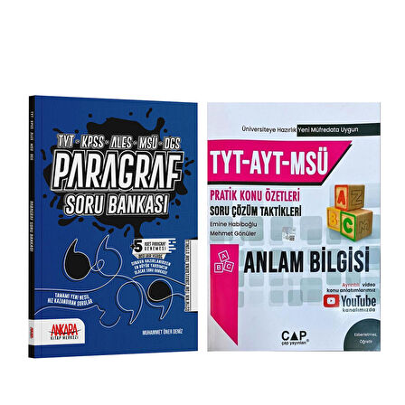 Çap Yayınları TYT AYT MSÜ Anlam Bilgisi ve AKM Paragraf Soru Bankası Seti 2 Kitap