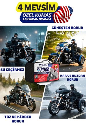 Bisan Rival  Amerikan Fitilli Motosiklet Brandası Çadır Örtü - Miflonlu