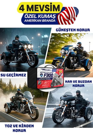 Yamaha X-Max 250  Amerikan Fitilli Motosiklet Brandası Çadır Örtü - Miflonlu