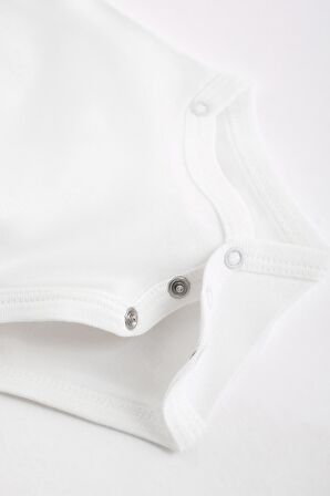 Unisex Bebek Uzun Kollu Anvelop Yaka 3'lü Çıtçıtlı Body