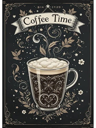 Bedeko Kahve Saati Mdf Tablo