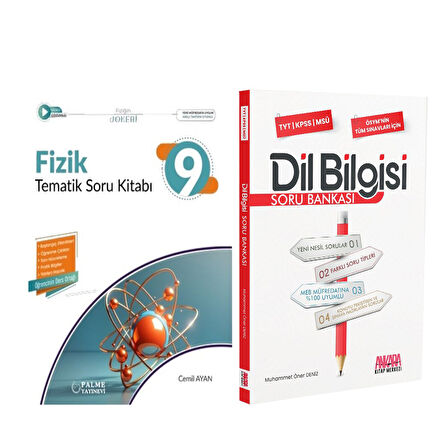 Palme 9.Sınıf Fizik ve AKM Dil Bilgisi Soru Bankası Seti 2 Kitap